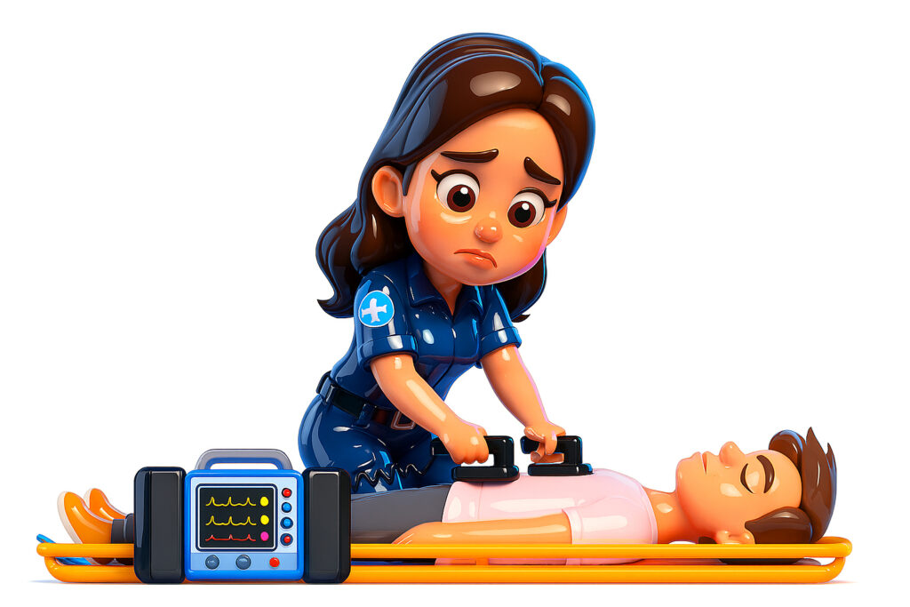 Brave Female Paramedic 3D Cartoon Illustration