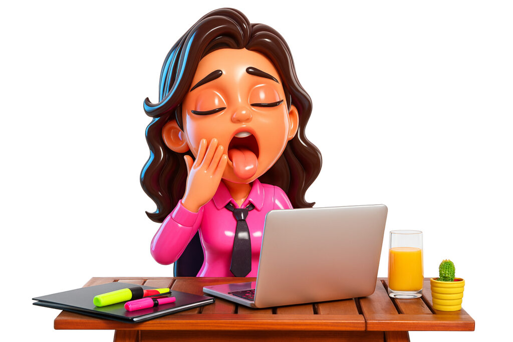 Businesswoman Working Remotely on Laptop at Office Desk