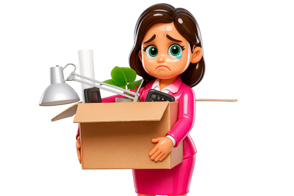 Female Executive Holding Moving Box During Workplace Transition
