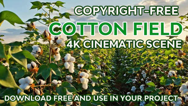 Royalty-Free Cotton Field Nature Scene