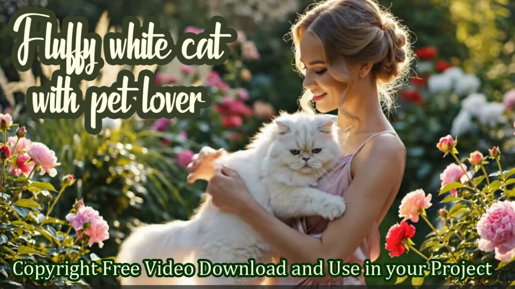 Fluffy white cat Cat lover video Pet love video, Free stock video