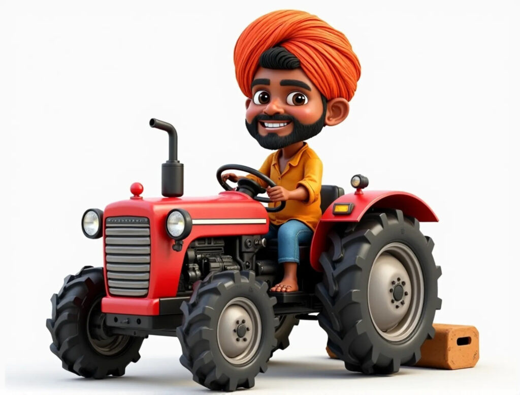3D Indian farmer character for game design