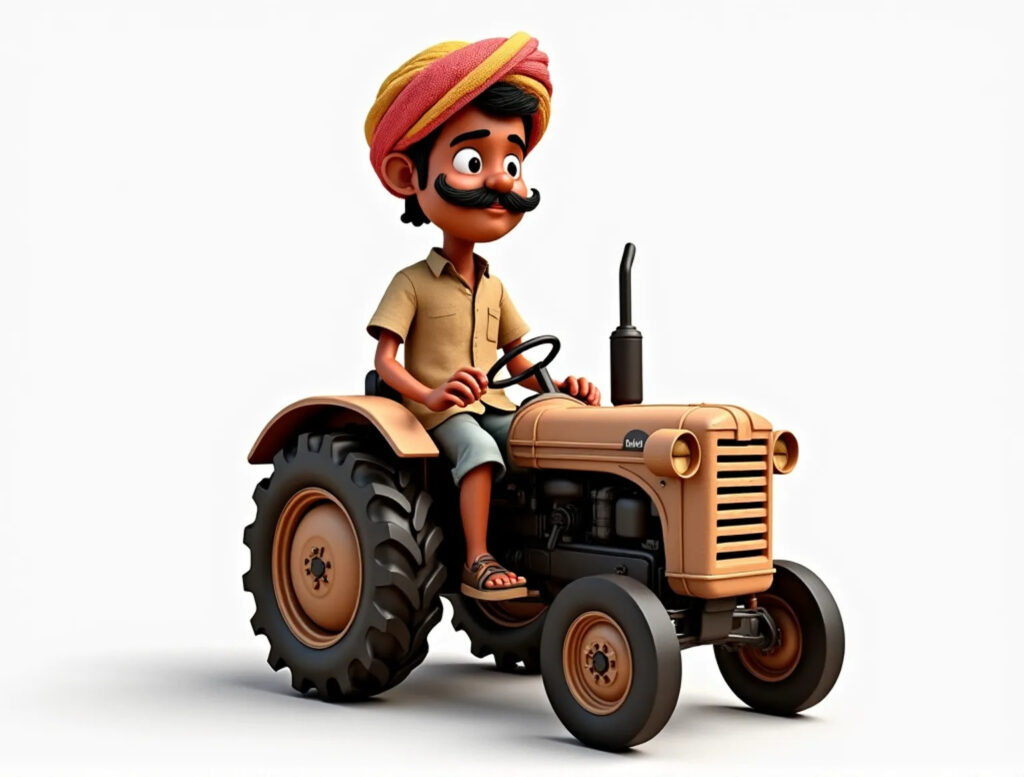 High-resolution 3D farmer cartoon transparent