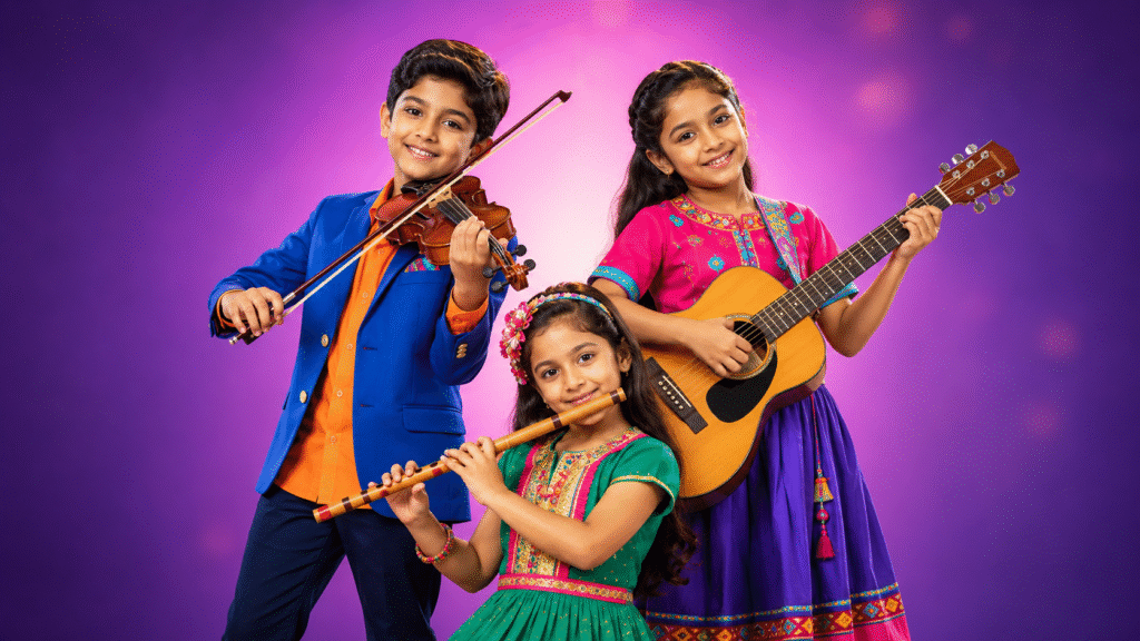 Free Stock Image of Children Holding Musical Instruments Isolated