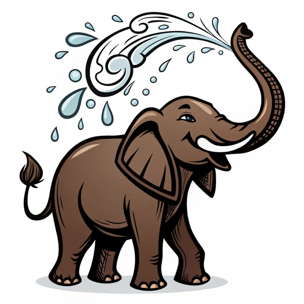 Free Cute Elephant Head Vector Silhouette for T-Shirt Printing