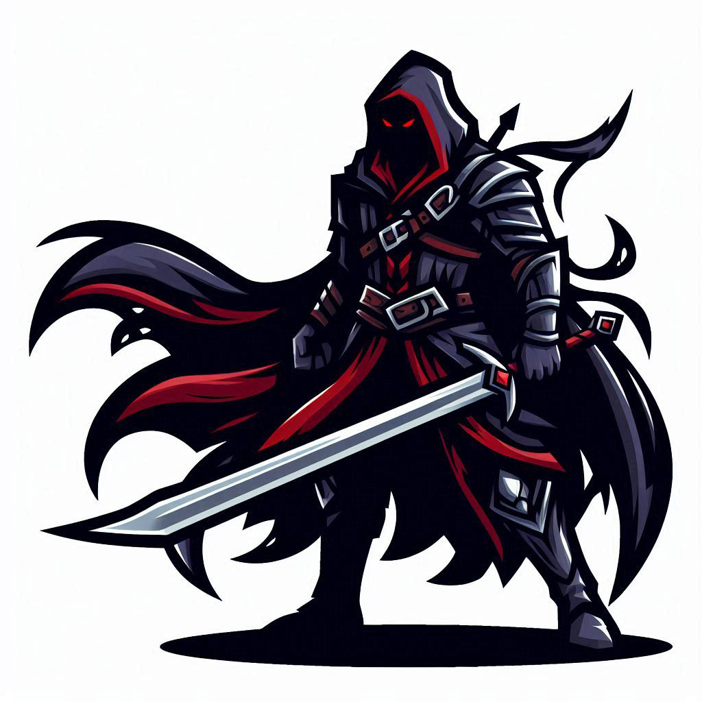 Red and Black Cloaked Mascot – Free Vector Download