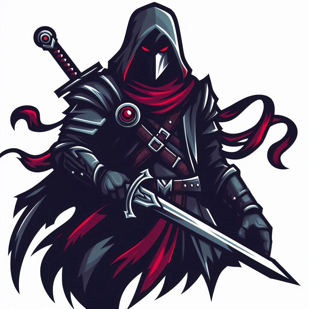 Free Angry Eyes Cartoon Assassin Silhouette Illustration