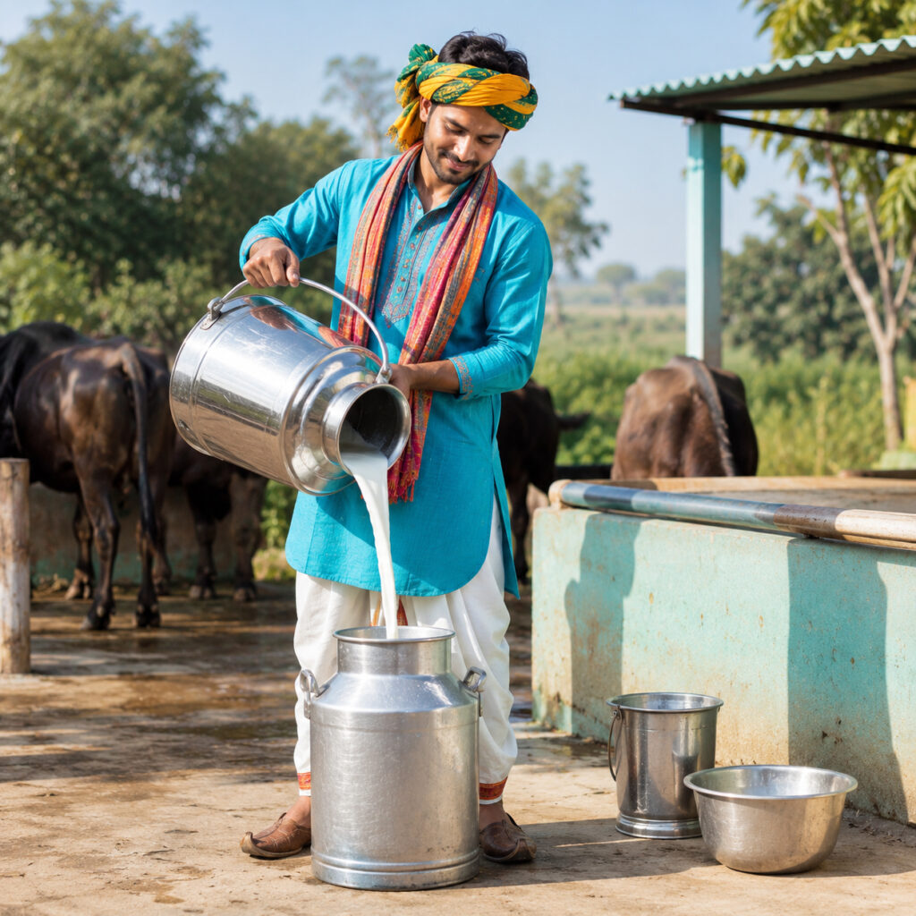 Free Stock Photo of Traditional Dairy Farming in Rural India