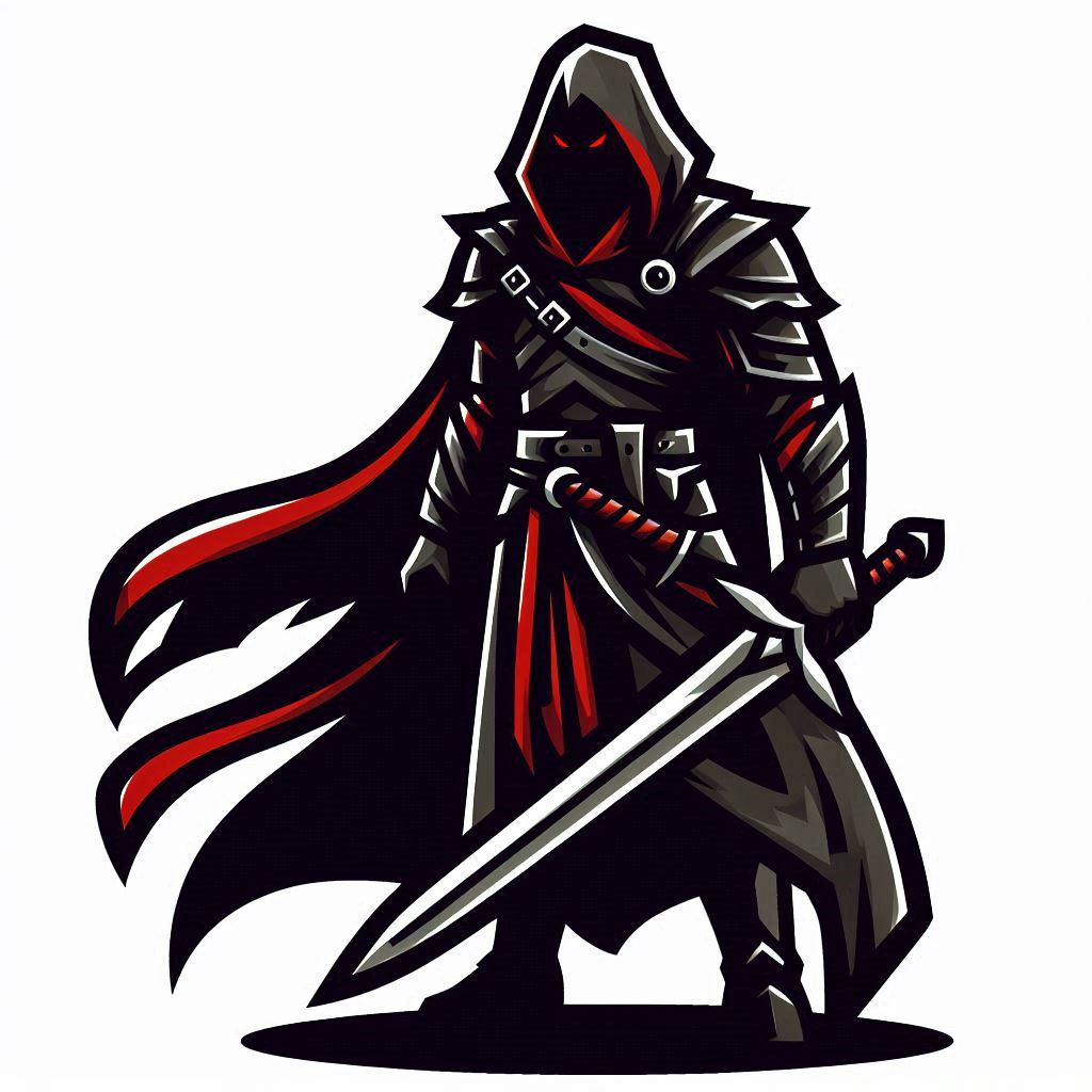Free Abstract Geometric Cloaked Warrior Design Line Art