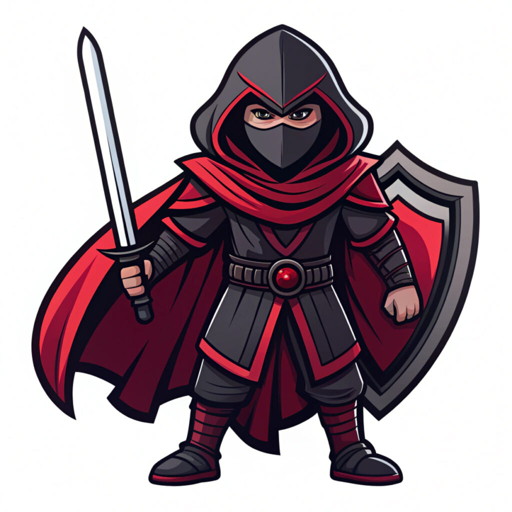 Futuristic Tech Ninja Vector Graphic Free – Commercial Use Asset