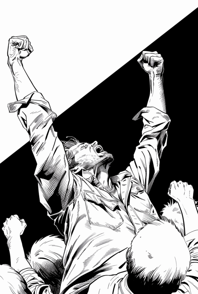 Free Stock Drawing of Crowd Revolution Resistance Ink Artwork