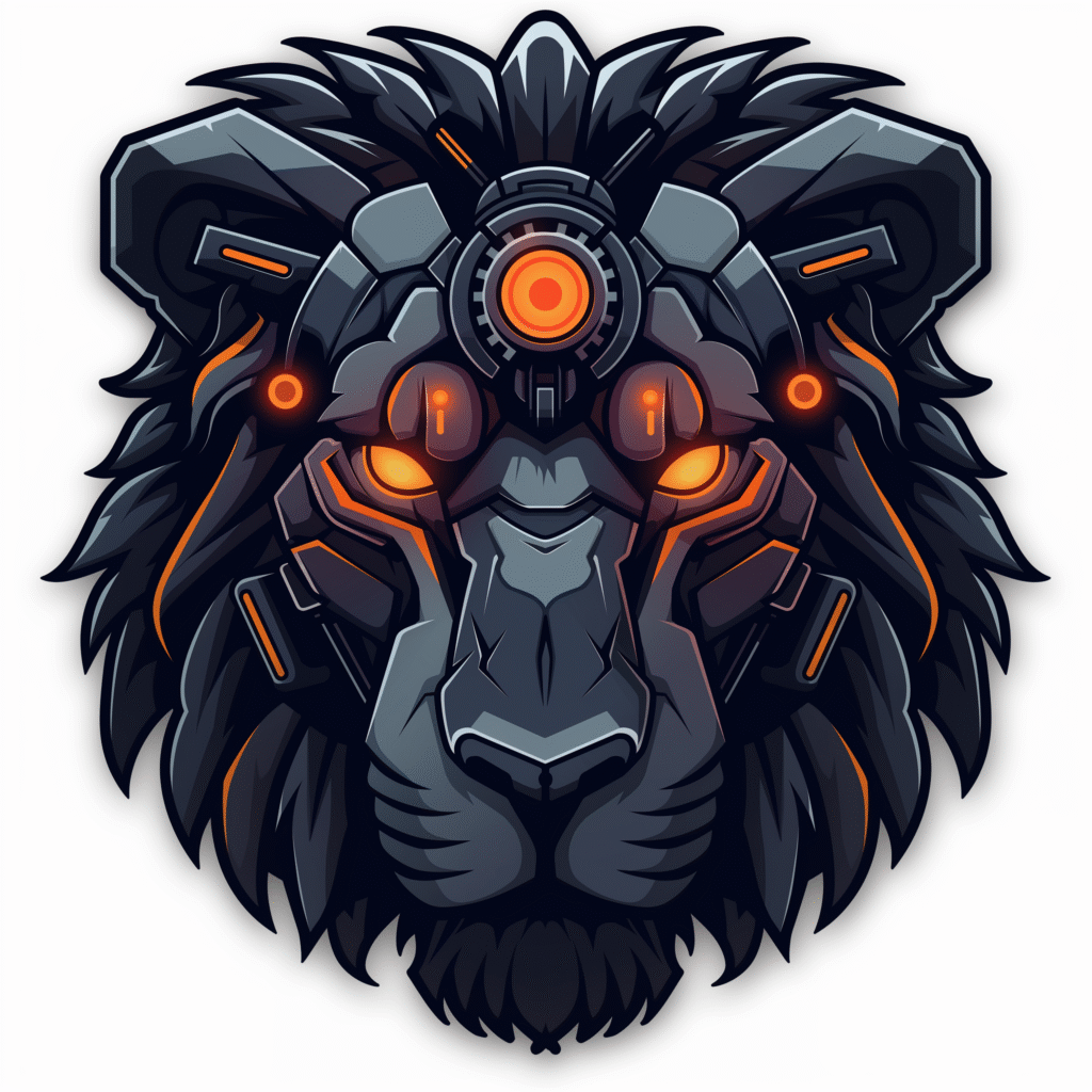 Futuristic Sci-Fi Lion Head Graphic – Free Esport Gaming Asset