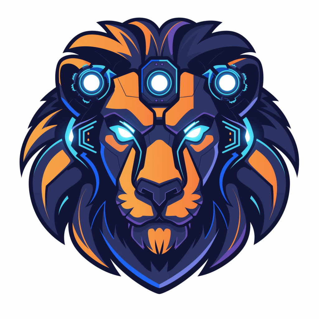 Free Cyberpunk Lion Mascot Logo Vector – High Resolution Download