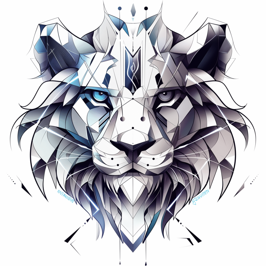 Free Robotic Lion Emblem Design for Gaming, VFX & Streaming