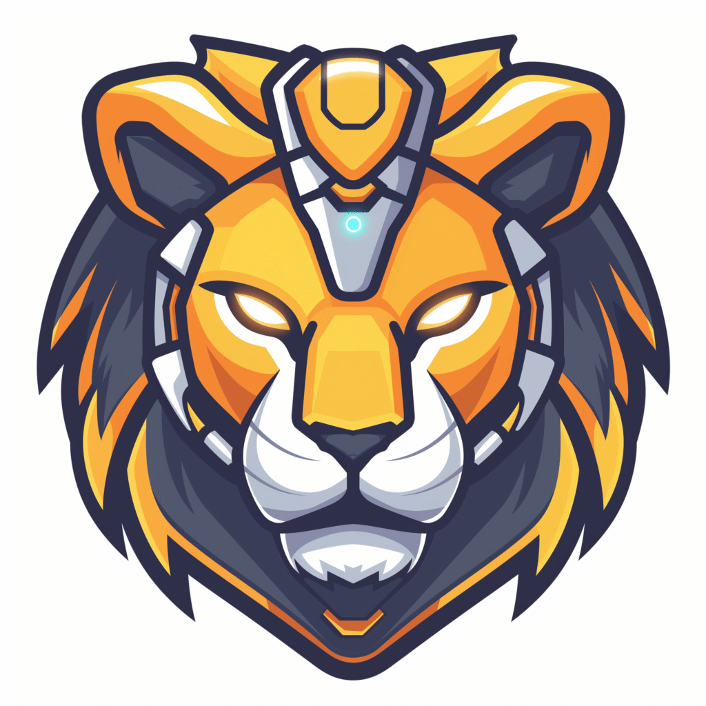 Armored Sci-Fi Lion Head Vector Art – Free Creative Design Asset