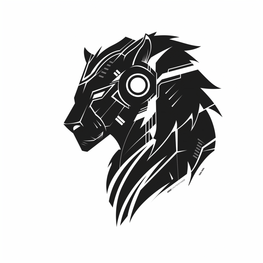 Free Cyber Predator Head Vector Silhouette for T-Shirt Printing