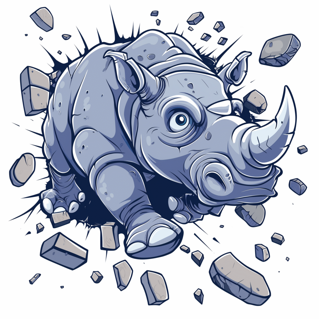 Free Esport Team Rhino Mascot Emblem Sticker – Transparent PNG